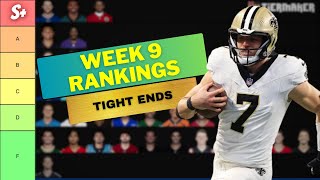 Fantasy Week 9 TE Rankings amp Streamers Taysom Hill Trey McBride Kyle Pitts Gerald Everett [upl. by Rolandson280]