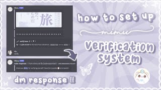 mimu verification discord tutorial  QUICK  EASY  2023 UPDATED slash commands 、ely °｡˚☁ [upl. by Perreault559]