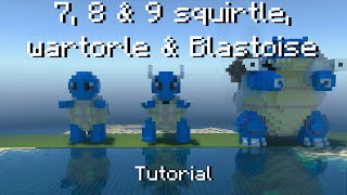 How to build a pokemon Squirtle Wartortle and Blastoise statues in Minecraft tutorial [upl. by Cleon232]