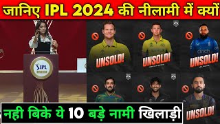 IPL 2024 All Unsold Players List  Reason Behind Top 10 Unsold Players for the IPL 2024 [upl. by Salahi511]