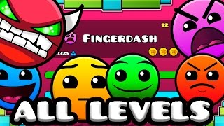 Geometry Dash 21  All Levels 121 100 Complete Latest Coins [upl. by Siramay]