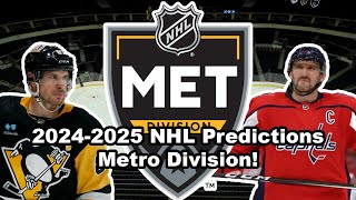 20242025 NHL Metropolitan Division Ranking Predictions [upl. by Ennaej]