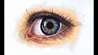 Coloring a Realistic Eye With Copic Markers [upl. by Nylasej572]