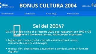 500€ GRATIS BONUS CULTURA 2004 [upl. by Luapnaes]