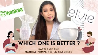 HAAKAA VS ELVIE CURVE  Battle of the Milk Catchers  Manual breast pumps  Review amp Demo [upl. by Rubetta]