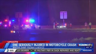 Motorcycle crash near Marsha Sharp leaves 1person seriously hurt [upl. by Georglana965]