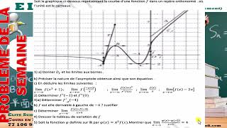 TSMATHS PROBLEME DE LA SEMAINE N°1 lecture de courbe et calculs de limites TV asymptotes [upl. by Reerg887]