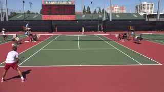 03 28 2015 USC Vs Oregon 2 singles end of 2nd set 4K [upl. by Howe]