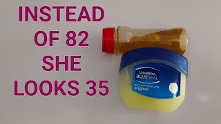 82 Years Old Lady Mix VASELINE amp TURMERIC To Look 35  Asian Aging Secret [upl. by Ahsekyw359]