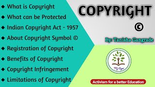 Copyright IPR  कॉपीराइट  Copyright Infringement  Indian Copyright Act 1957  by Tanisha Gangrade [upl. by Rolyat]