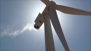 Wind Turbine Windmill blade cleaning and inspection 300 using rope access [upl. by Lian661]