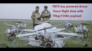 70kg gas powered drone agriculture sprayer crop dusting drone [upl. by Iand959]