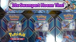 Opening 10x Swampert 2015 Hoenn Tins  more Roaring Skies packs Pokemon TCG unboxing [upl. by Paten420]