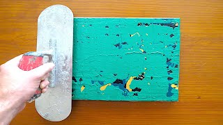 Fun Painting in under 4 Minutes  Scrape Painting Tutorial  Step by Step [upl. by Iahk]