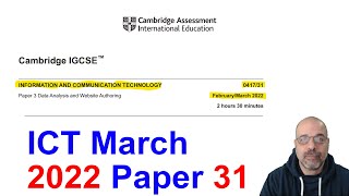 2022 March Paper 31 Cambridge 0417 ICT IGCSE [upl. by Bigelow]