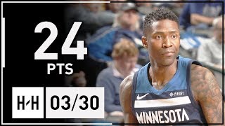 Jamal Crawford Full Highlights Timberwolves vs Mavericks 20180330  24 Pts [upl. by Brandice300]