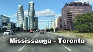 Drive from Mississauga Downtown to Toronto via Etobicoke [upl. by Audy]