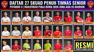 RESMI 2 AMUNISI GRADEA GABUNG TIMNAS SENIOR  DAFTAR 27 SKUAD SENIOR KUALIFIKASI PIALA DUNIA 2026 [upl. by Antoinette]