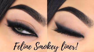 Easy SMOKEY CAT EYE tutorial using KOHL  Lakme eyeconic insta cool kajal  Arabic graphic eyeliner [upl. by Pippy]