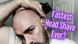 Fastest Head Shave Ever With Skull Shaver Pitbull Gold Pro [upl. by Htinnek]