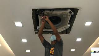 How to service aircond cassette 25hp Daikin [upl. by Cormac]