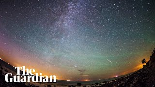 Meteor showers and northern lights captured in timelapse footage across the world [upl. by Asile250]