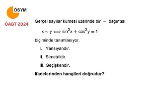 ÖABT 2024  Denklik Bağıntısı Sorusu amp Çözümü [upl. by Heida]