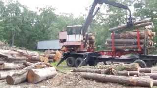 SOLD  210 Prentice Knuckboom Log Loader Prentise Knuckle Boom Grapple Carrier Salvage [upl. by Oni]