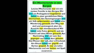 Ein Wochenende in den Bergen  A1A2 Deutschhören A1 A2 DeutschA1 DeutschA2 alltag [upl. by Norok]