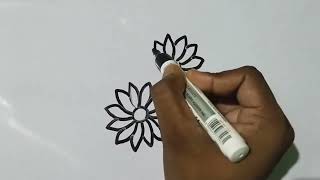 How to draw easy dahlia flower drawing [upl. by Hairehcaz294]