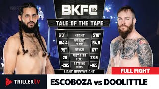 BKFC Light Heavyweight Escoboza vs Doolittle [upl. by Seditsira864]