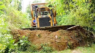 Caterpillar Bulldozer D6R XL Works 8 Hours Making Roads on Mountain Plantations [upl. by Alrzc]