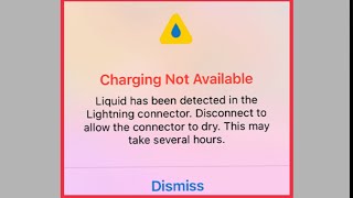 iPhone Fix Charging Not Available  Liquid has been detected in the Lightning connector Disconnect [upl. by Creigh]