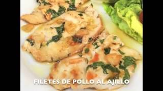 Receta de Filetes de Pollo al ajillo  Divina Cocina [upl. by Oswal736]