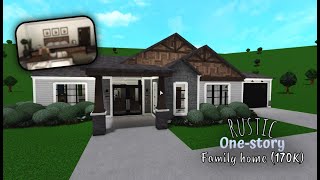 roblox  bloxburg  rustic onestory family home 170k tour  speedbuild [upl. by Pius337]