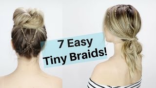 7 Easy Tiny Braid Hairstyles  KayleyMelissa [upl. by Holey]