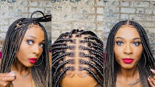 COME LOOK AT THIS GLUELESS FULL LACE BRAIDED WIG🙌🏾❤️ NEAT AND SLEEK [upl. by Bernhard]