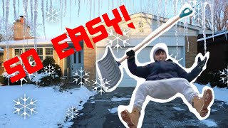 THE BEST WAY TO SHOVEL A DRIVEWAY  SUPER FAST AND NO MORE BACK PAIN [upl. by Ettennej]