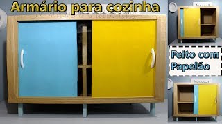 ARMÁRIO DE PAPELÃO PARA COZINHA COM PORTA DE CORRER [upl. by Arundell251]