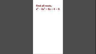 Solve quartic equation  mathematics [upl. by Alemahs]