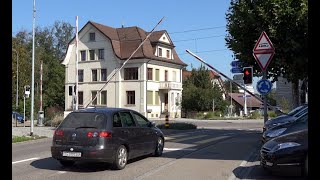 Railroad Crossing  Münchwilen CH  Bahnübergang Im Zentrum [upl. by Guinevere]