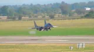 Mig29 takeoff for display Open Air Day Malbork 2014 [upl. by Etteyniv]