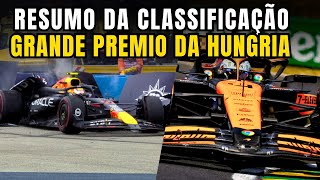 FIM DO CHECO PEREZ NORRIS SUPERA VERSTAPPEN RUSSELL ELIMINADO NO Q1  CLASSIFICAÇÃO GP DA HUNGRIA [upl. by Feeney]