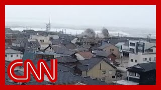 See massive waves after earthquake hits Japan [upl. by Nieberg]