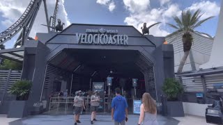 Jurassic World Velocicoaster Ride Full Queue Walkthrough POV Universal Orlando Tour [upl. by Hegarty]