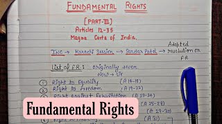 Fundamental Rights Part3  Handwritten Notes  Lec12  Indian Polity  An Aspirant [upl. by Neehahs]