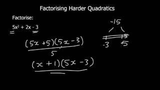 Factorising Harder Quadratics 2 [upl. by Rochemont]