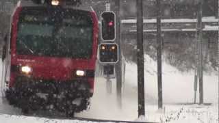 Züge im Schnee in MägenwilOthmarsingen  Trains Züge Eisenbahn [upl. by Jodi]