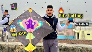 😱Kite Cutting with BIG KITE  Kite Flying  mono fil manjha [upl. by Eri]