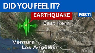 Prelim 52magnitude earthquake followed by 20 aftershocks hit Southern California [upl. by Esorlatsyrc392]